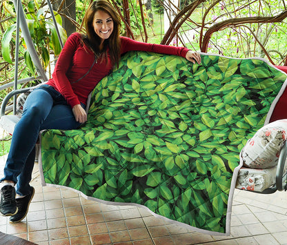 Green Leaf Print Quilt