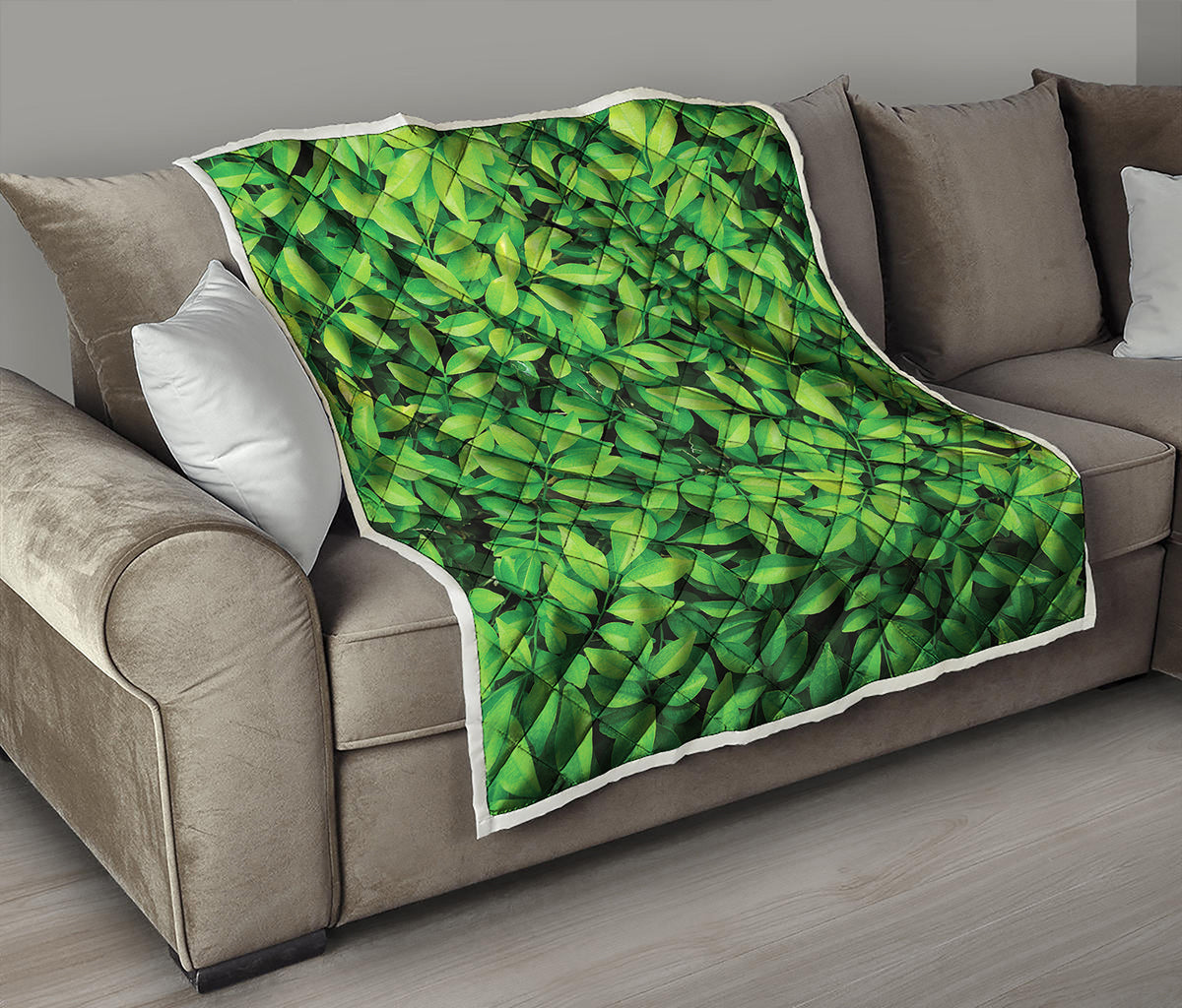 Green Leaf Print Quilt