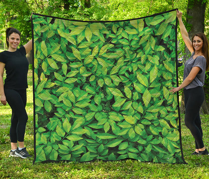 Green Leaf Print Quilt