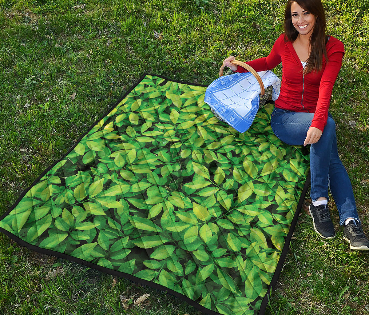Green Leaf Print Quilt