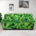 Green Leaf Print Sofa Cover