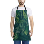 Green Leaves Print Apron