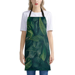 Green Leaves Print Apron