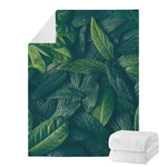 Green Leaves Print Blanket