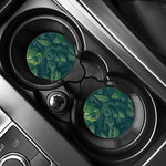 Green Leaves Print Car Coasters