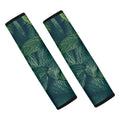 Green Leaves Print Car Seat Belt Covers