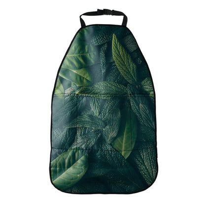 Green Leaves Print Car Seat Organizers