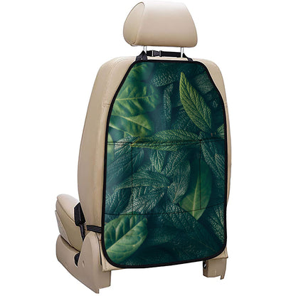 Green Leaves Print Car Seat Organizers