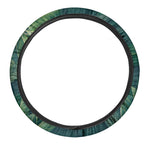 Green Leaves Print Car Steering Wheel Cover