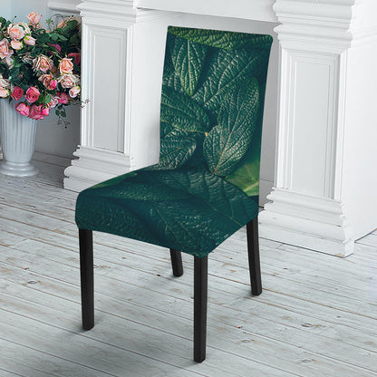 Green Leaves Print Dining Chair Slipcover