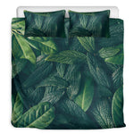 Green Leaves Print Duvet Cover Bedding Set