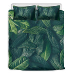 Green Leaves Print Duvet Cover Bedding Set