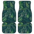 Green Leaves Print Front and Back Car Floor Mats