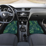Green Leaves Print Front and Back Car Floor Mats