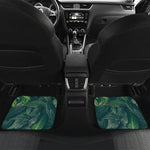 Green Leaves Print Front and Back Car Floor Mats