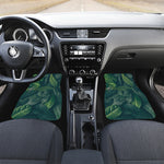 Green Leaves Print Front Car Floor Mats