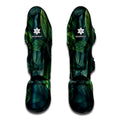 Green Leaves Print Muay Thai Shin Guards