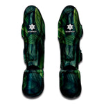 Green Leaves Print Muay Thai Shin Guard