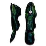 Green Leaves Print Muay Thai Shin Guard