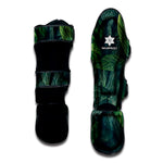 Green Leaves Print Muay Thai Shin Guard