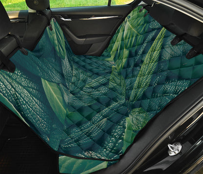 Green Leaves Print Pet Car Back Seat Cover