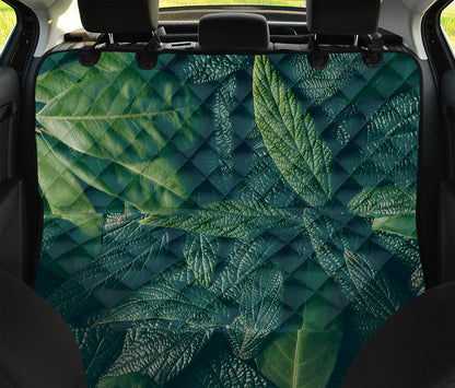 Green Leaves Print Pet Car Back Seat Cover