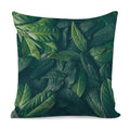 Green Leaves Print Pillow Cover