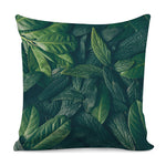 Green Leaves Print Pillow Cover
