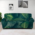 Green Leaves Print Sofa Cover