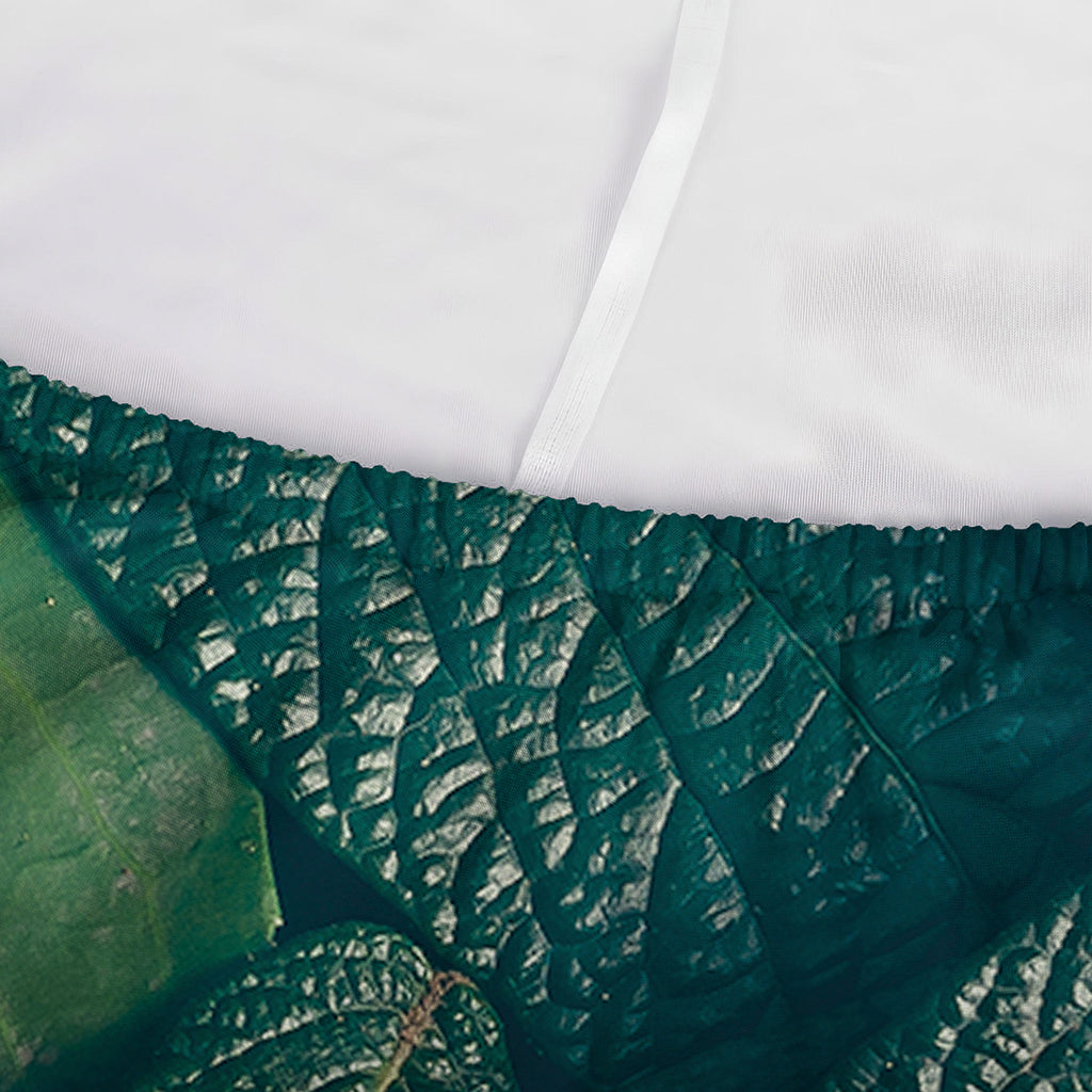 Green Leaves Print Sofa Cover