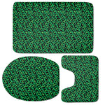 Green Leopard Print 3 Piece Bath Mat Set