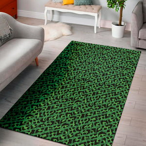 Green Leopard Print Area Rug