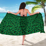 Green Leopard Print Beach Sarong Wrap