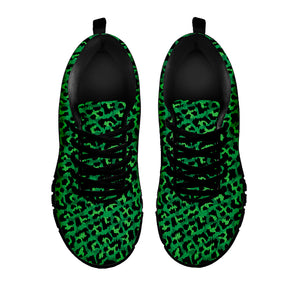 Green Leopard Print Black Sneakers