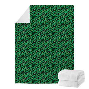 Green Leopard Print Blanket