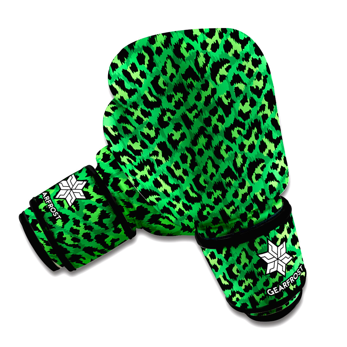 Green Leopard Print Boxing Gloves