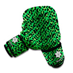 Green Leopard Print Boxing Gloves