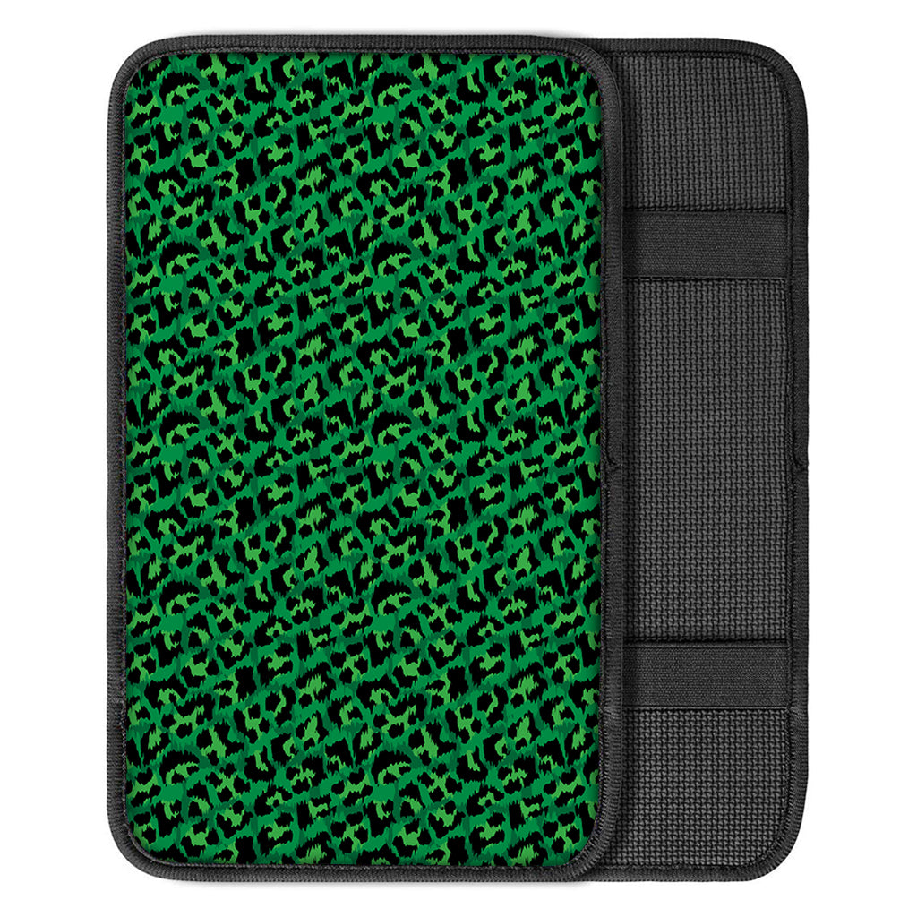 Green Leopard Print Car Center Console Cover