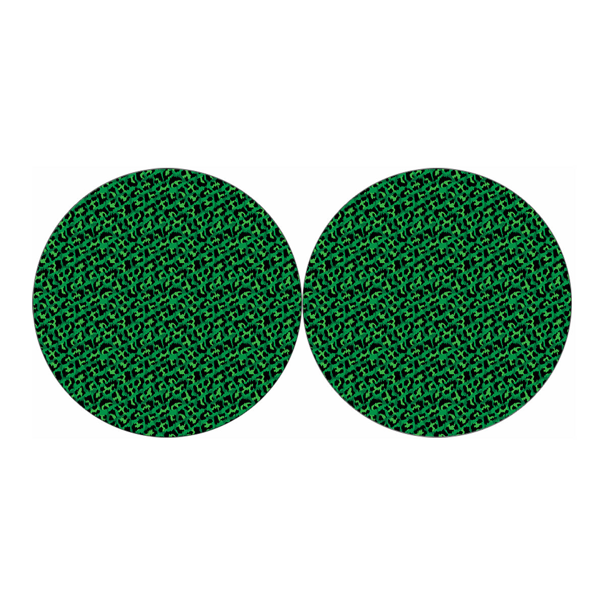 Green Leopard Print Car Coasters