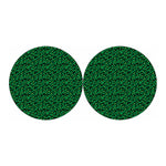 Green Leopard Print Car Coasters