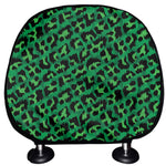 Green Leopard Print Car Headrest Covers