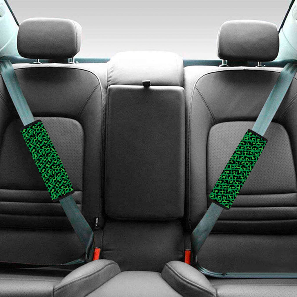 Green Leopard Print Car Seat Belt Covers