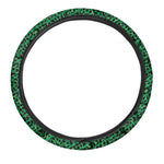 Green Leopard Print Car Steering Wheel Cover