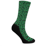 Green Leopard Print Crew Socks