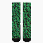 Green Leopard Print Crew Socks