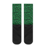 Green Leopard Print Crew Socks