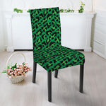 Green Leopard Print Dining Chair Slipcover
