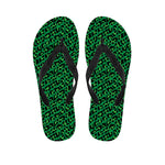 Green Leopard Print Flip Flops