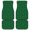 Green Leopard Print Front and Back Car Floor Mats