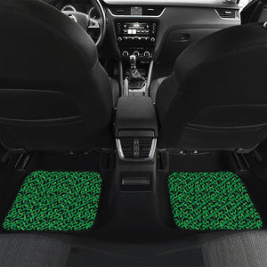 Green Leopard Print Front and Back Car Floor Mats